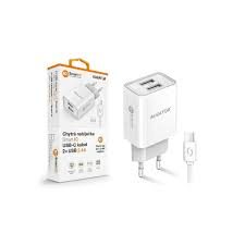 Nabíječka ALIGATOR, USB-C, 2xUSB výstup, smart IC, bílá, černá
