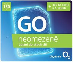 Předplacená SIM karta O2 s kreditem 20 Kč + 100 Kč